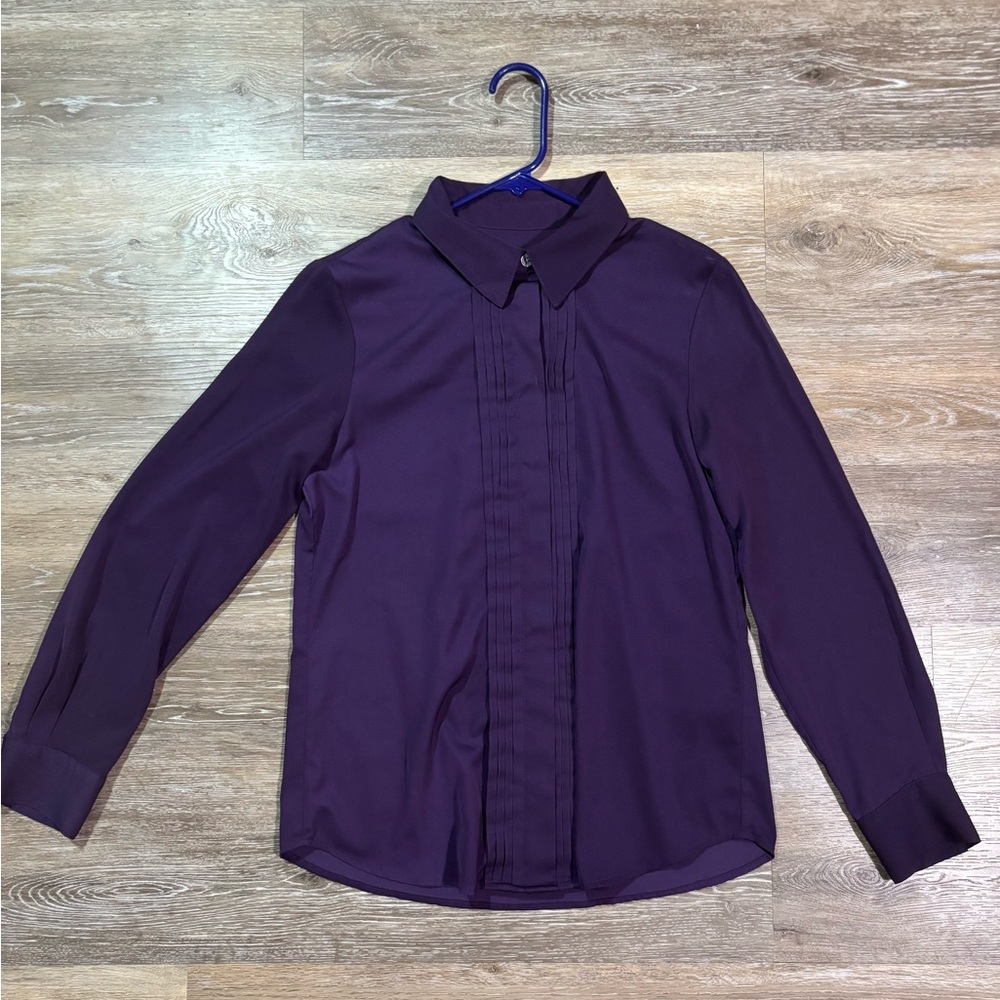 Banana Republic New Women’s Purple Tuxedo-Front Blouse Size Small